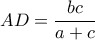 AD=\dfrac{bc}{a+c}