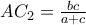 AC_{2}=\frac{bc}{a+c}
