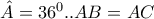 \hat{A}=36^{0}..AB=AC
