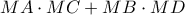 MA \cdot MC+MB\cdot MD