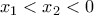 \displaystyle{x_1<x_2<0}