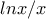 \displaystyle{lnx/x}