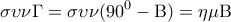 \displaystyle{\sigma \upsilon \nu \Gamma  = \sigma \upsilon \nu ({90^0} - {\rm B}) = \eta \mu {\rm B}}
