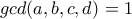 gcd(a,b,c,d)=1