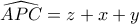 \widehat{APC}=z+x+y