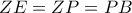 ZE=ZP=PB