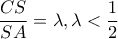 \dfrac{CS}{SA}=\lambda , \lambda <\dfrac{1}{2}
