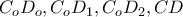\displaystyle{ C_oD_o, C_oD_1, C_oD_2, CD}