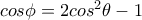 cos\phi=2cos^2\theta-1