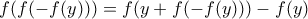 f(f(-f(y)))=f(y+f(-f(y)))-f(y)