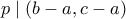 \displaystyle{p\mid(b-a,c-a)}