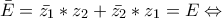 \bar{E}= \bar{z_{1}} *z_{2} + \bar{z_{2}}* z_{1}= E\Leftrightarrow