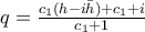 q=\frac{c_1(h-i\bar{h})+c_1+i}{c_1+1}