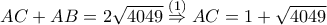 AC+AB=2\sqrt{4049}\overset{\left ( 1 \right )}\Rightarrow AC=1+\sqrt{4049}