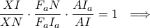 \displaystyle \frac{XI}{XN}\cdot \frac{F_{a}N}{F_{a}I_{a}}\cdot \frac{AI_{a}}{AI} =1\ \ \Longrightarrow