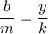 \dfrac{b}{m}= \dfrac{y}{k} \dfrac{b}{m}= \dfrac{y}{k}