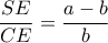 \dfrac{SE}{CE}=\dfrac{a-b}{b}