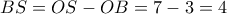 BS=OS-OB=7-3=4