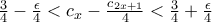 \frac{3}{4}-\frac{\epsilon}{4} < c_x-\frac{c_{2x+1}}{4} < \frac{3}{4}+\frac{\epsilon}{4}
