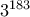 3^{183}