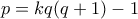 p=kq(q+1)-1
