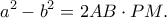 \displaystyle {a^2} - {b^2} = 2AB \cdot PM.