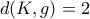 d(K,g) = 2