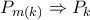 \displaystyle{P_{m(k)} \Rightarrow P_k}