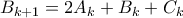\displaystyle{ B_{k+1} = 2A_k + B_k + C_k}