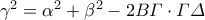 \gamma^2=\alpha^2+\beta^2-2B\varGamma\cdot \varGamma\varDelta