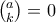 \binom{a}{k}=0