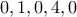 0,1,0,4,0