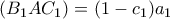 (B_1AC_1) = (1-c_1)a_1