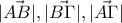 |\vec{AB}|, |\vec{B\Gamma}|, |\vec{A\Gamma}|