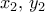 x_2, \, y_2
