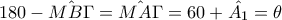 180 - \hat {MB\Gamma}= \hat {MA\Gamma}= 60 + \hat{A_1} = \theta
