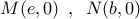 M(e,0)\,\,\,,\,\,\,N(b,0)