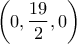 \left(0,\displaystyle\frac{19}{2},0\right)