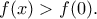 \displaystyle{f(x)>f(0).}