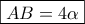 \boxed{AB = 4\alpha }