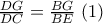 \frac{DG}{DC}=\frac{BG}{BE}\;(1)
