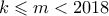 k \leqslant m < 2018