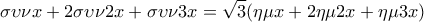 \displaystyle{\sigma\upsilon\nu x+2 \sigma\upsilon\nu 2x+ \sigma\upsilon\nu 3x=\sqrt3 (\eta\mu x+2\eta\mu2x+\eta\mu 3x)} \displaystyle{\sigma\upsilon\nu x+2 \sigma\upsilon\nu 2x+ \sigma\upsilon\nu 3x=\sqrt3 (\eta\mu x+2\eta\mu2x+\eta\mu 3x)}