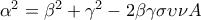 \alpha^2=\beta^2+\gamma^2-2\beta\gamma\sigma\upsilon\nu{A}