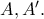 A, A'.