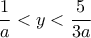 \displaystyle{\frac{1}{a}<y<\frac{5}{3a}
