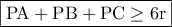 \displaystyle{\boxed{\rm PA+PB+PC\geq 6r}} \displaystyle{\boxed{\rm PA+PB+PC\geq 6r}}