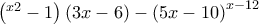 \left (^{x2}-1 \right )\left ( 3x-6 \right )-\left ( 5x-10 \right ) ^{x-1 2} \left (^{x2}-1 \right )\left ( 3x-6 \right )-\left ( 5x-10 \right ) ^{x-1 2}