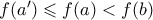 f(a^{\prime}) \leqslant f(a) < f(b)