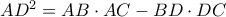 AD^2= AB \cdot AC - BD \cdot DC 